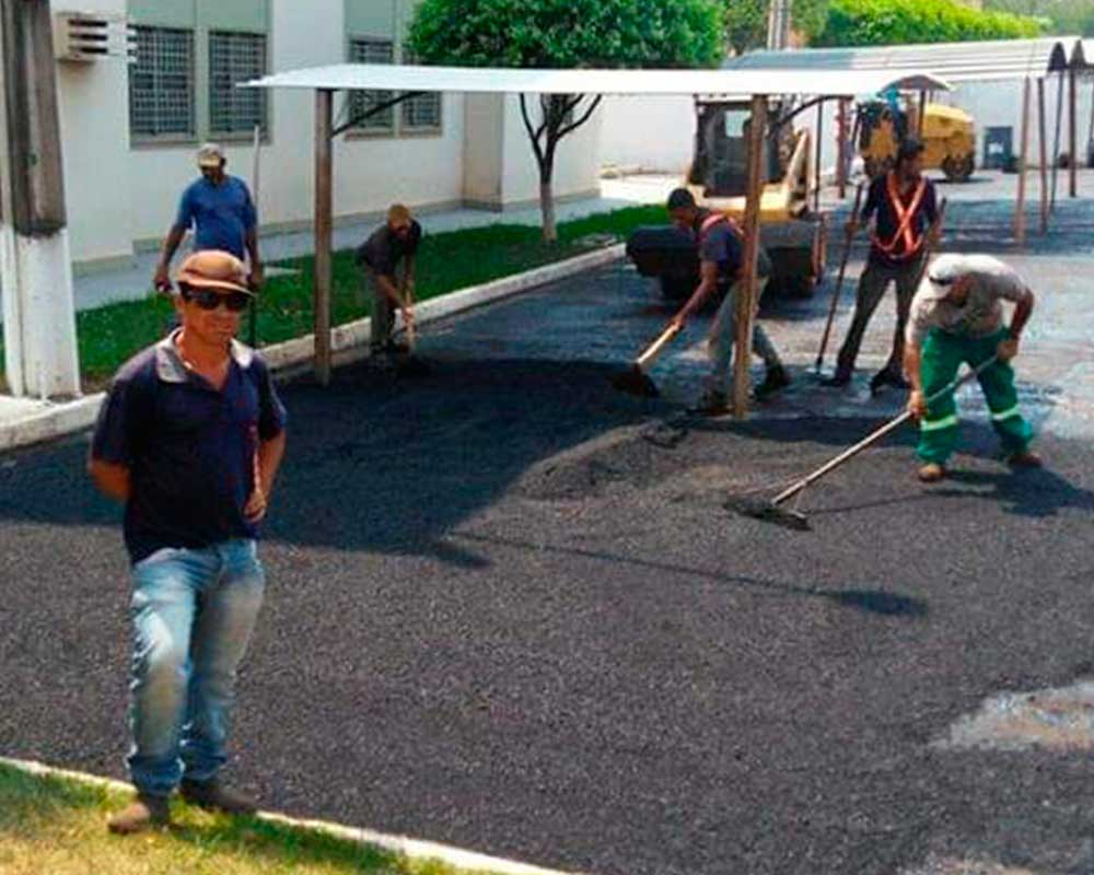 Asfalto no condominio vale do sol em campo grande